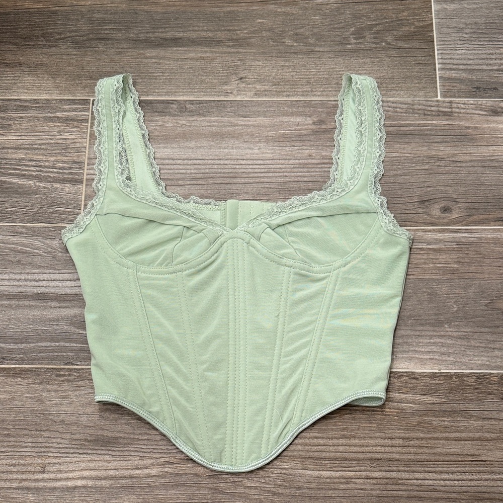 SHEIN Women's Lace Trim Sleepwear in Light Green